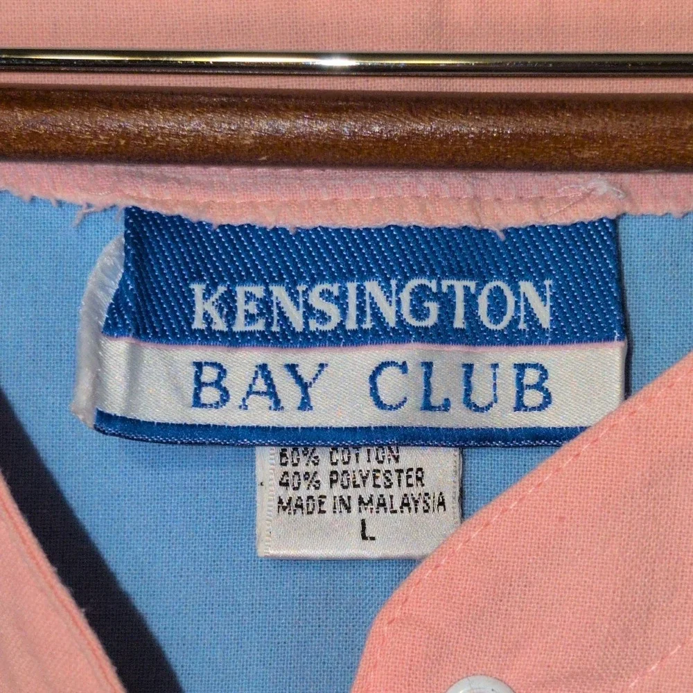 80's VTG Lg Pastel Color block Sleeveless Shirt with Ties Kensington Bay Club
